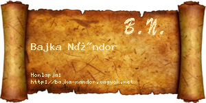 Bajka Nándor névjegykártya